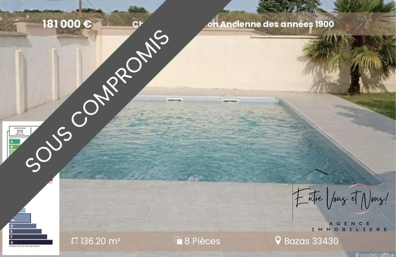 Maison ancienne - 136 m² - 8 pièces