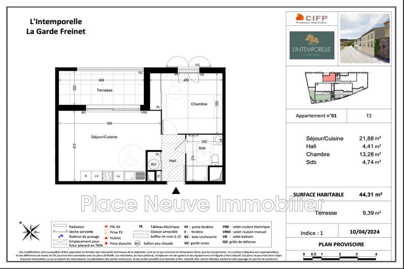 Appartement - 44 m² - 2 pièces