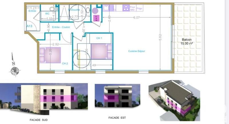 Appartement - 70 m² - 3 pièces