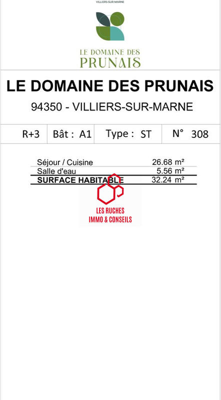 Appartement - 32 m² - 1 pièce