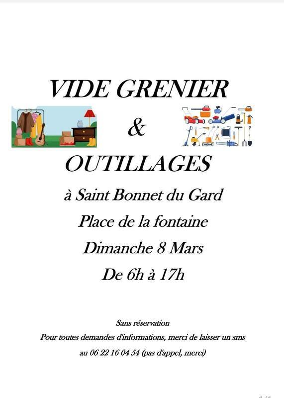 Vide grenier et outillages de jardin