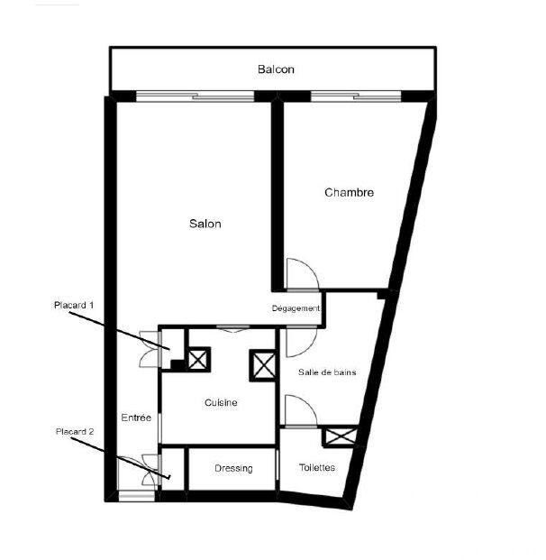 Appartement - 53 m² - 2 pièces