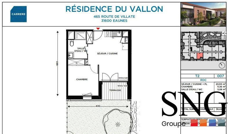 Appartement - 36 m² - 2 pièces