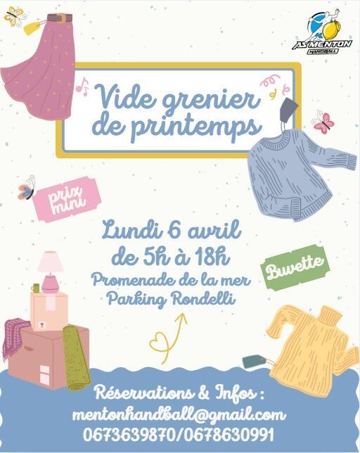 Vide grenier de printemps de l' A.S. Menton handball