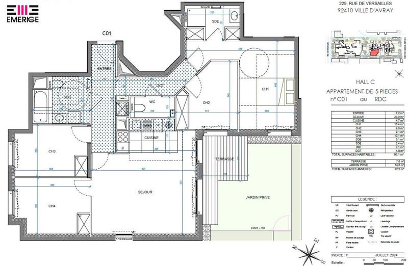 Duplex - 95 m² - 5 pièces