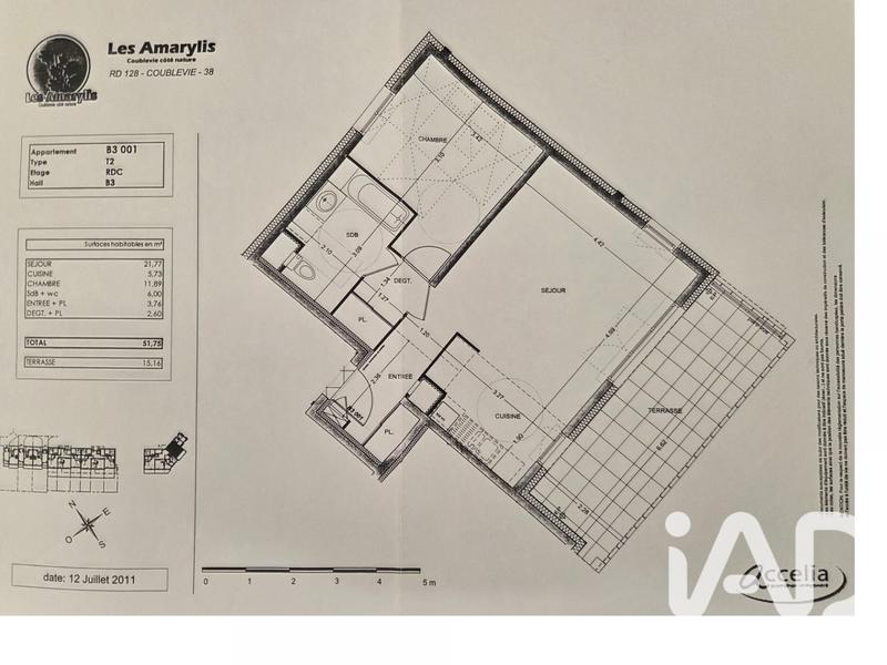 Appartement - 52 m² - 2 pièces