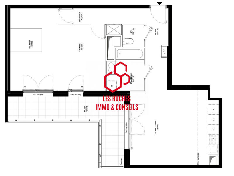 Appartement - 68 m² - 3 pièces