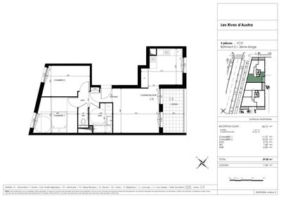 Appartement - 60 m² - 3 pièces