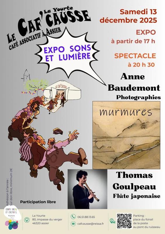 Soirée  d'ouverture de l'exposition « murmures »  d’Anne Baudemont au caf'causse Assier