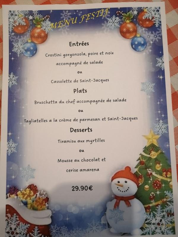 Menu Festif au Vénitien