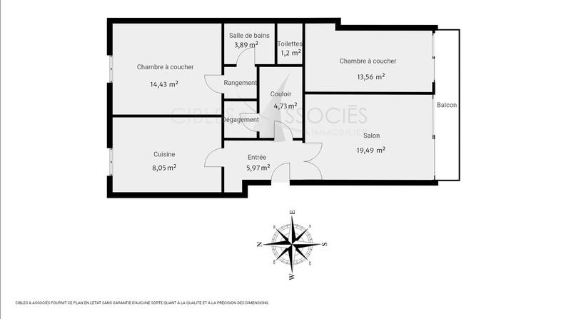 Appartement - 75 m² - 3 pièces