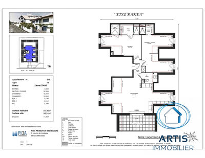 Appartement - 81 m² - 3 pièces