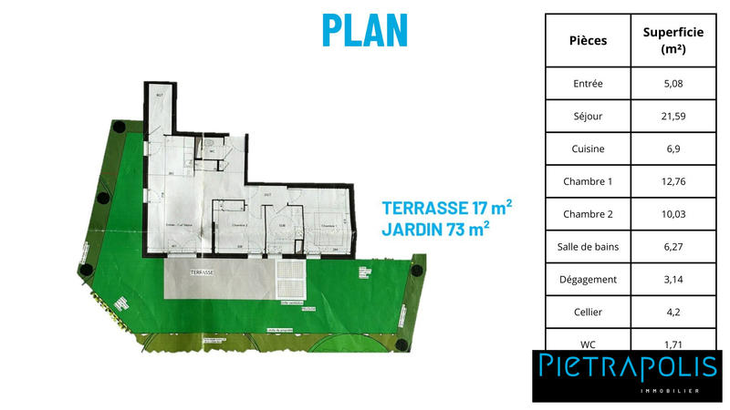 Appartement - 71 m² - 3 pièces