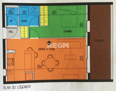 Appartement - 44 m² - 2 pièces