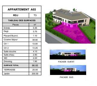 Appartement - 86 m² - 3 pièces