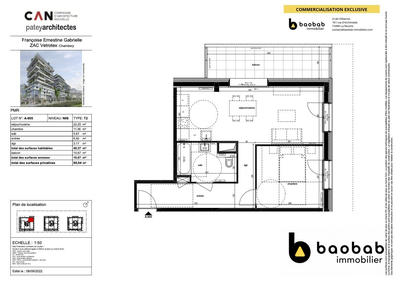 Appartement - 49 m² - 2 pièces