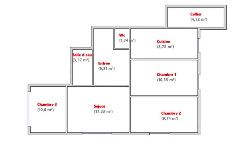 Appartement - 68 m² - 4 pièces