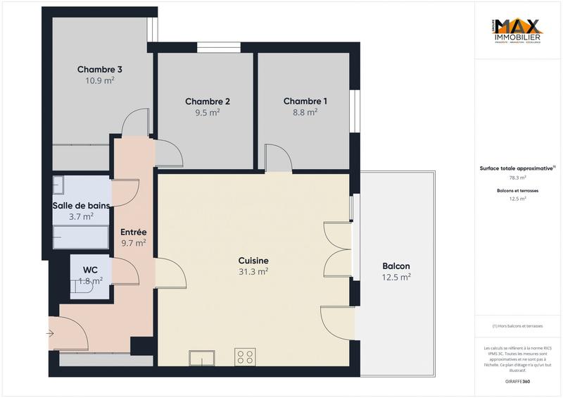 Appartement - 79 m² - 4 pièces