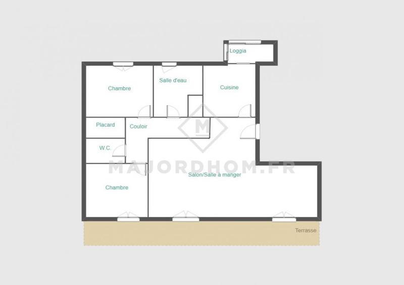 Appartement - 70 m² - 3 pièces