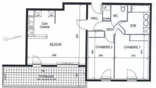 Appartement - 65 m² - 3 pièces