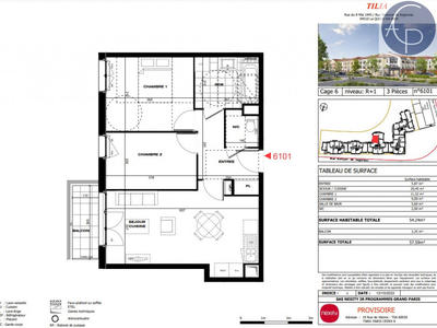 Appartement - 54 m² - 3 pièces
