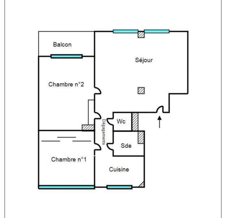 Appartement - 64 m² - 3 pièces
