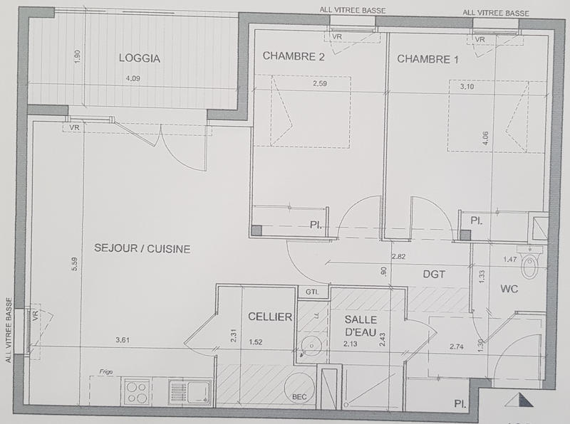 Appartement - 64 m² - 3 pièces