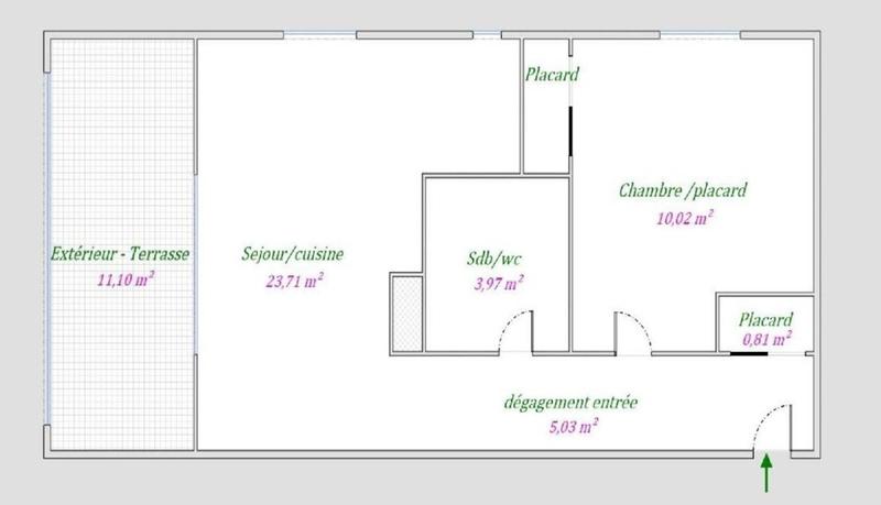 Appartement - 44 m² - 2 pièces