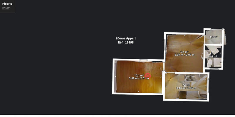 Appartement - 32 m² - 2 pièces