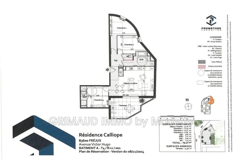 Appartement - 79 m² - 4 pièces