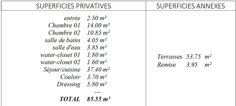 Appartement - 86 m² - 3 pièces