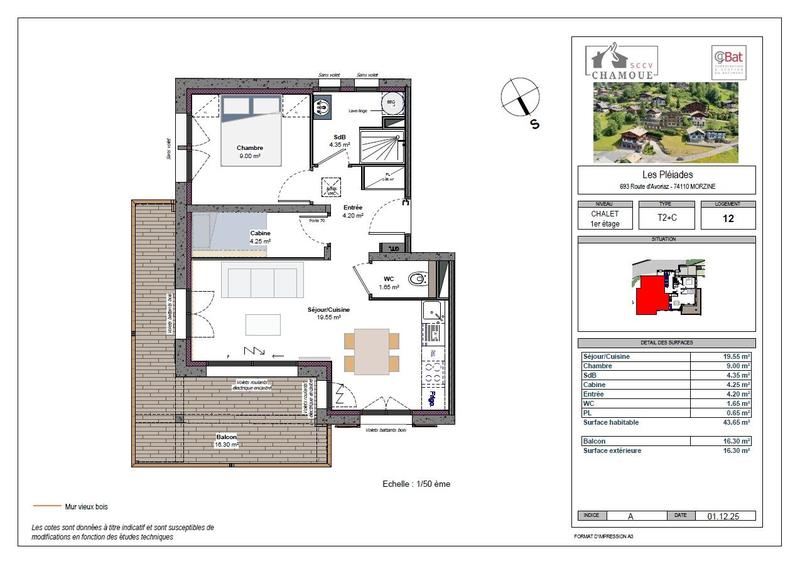 Appartement - 44 m² - 3 pièces