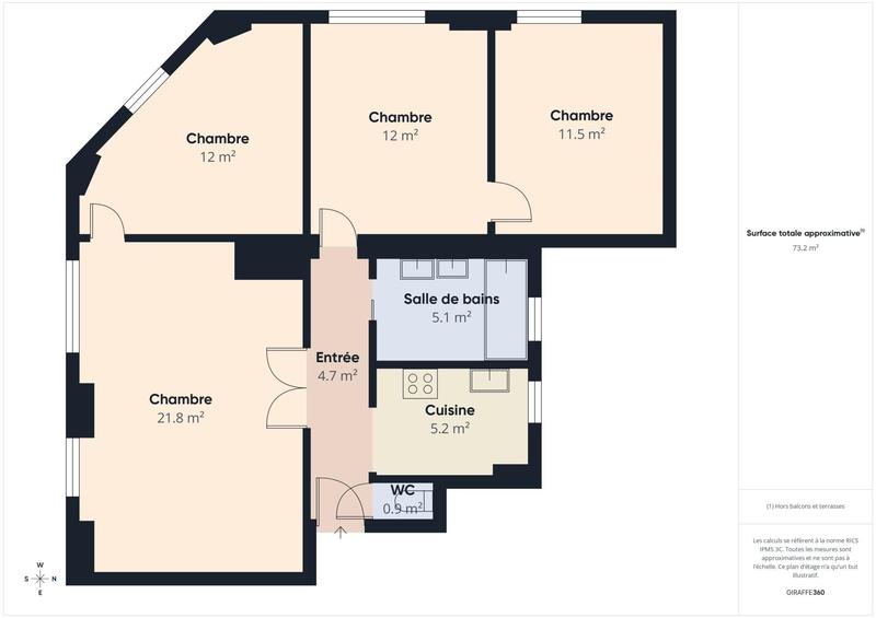 Appartement - 71 m² - 5 pièces