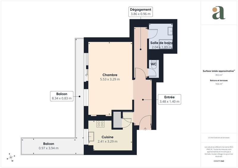 Appartement ancien - 40 m² - 1 pièce