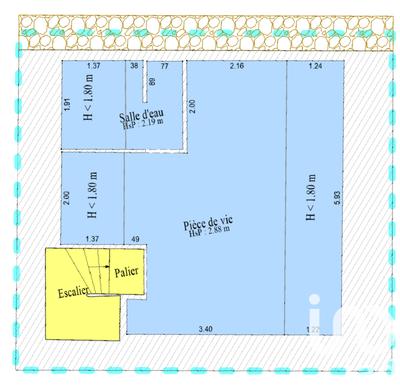 Appartement - 19 m² - 1 pièce