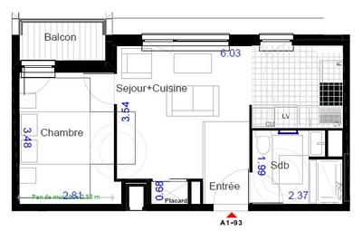 Appartement - 33 m² - 2 pièces