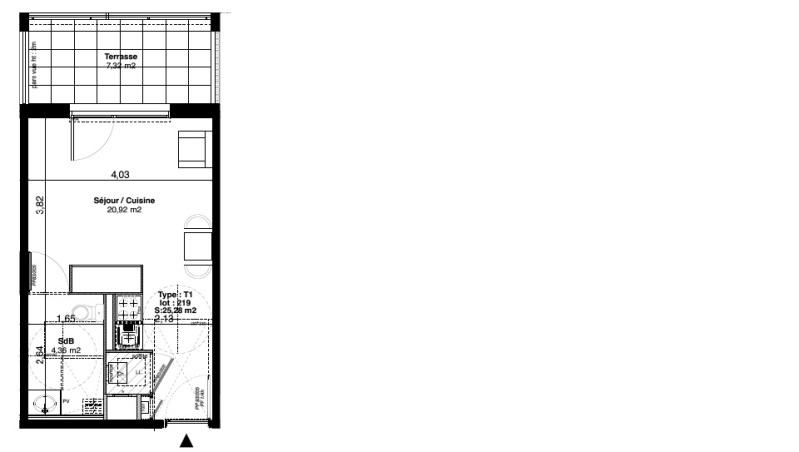Appartement - 25 m² - 1 pièce