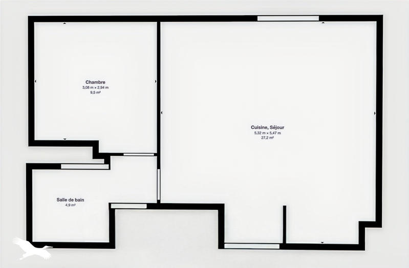 Appartement - 45 m² - 2 pièces