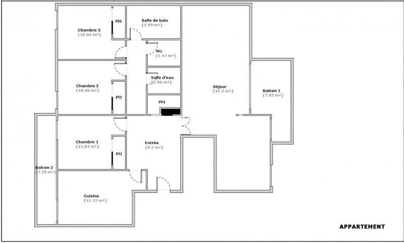 Appartement - 106 m² - 5 pièces