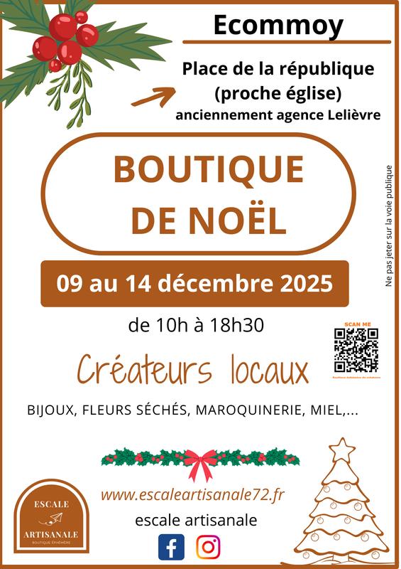 Boutique éphémère de Noël - Escale Artisanale