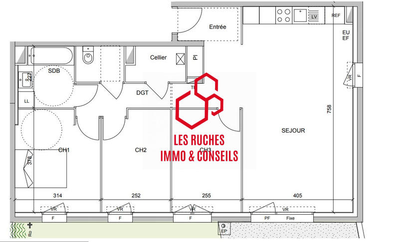 Appartement - 82 m² - 4 pièces