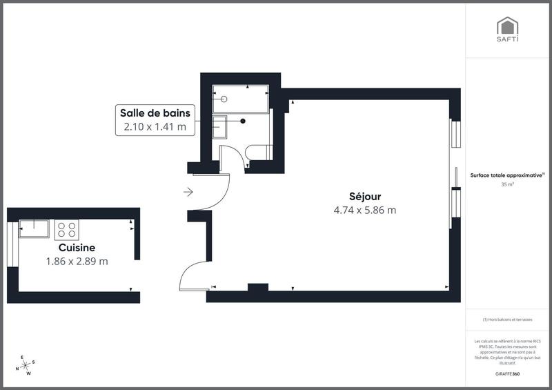Appartement - 35 m² - 1 pièce