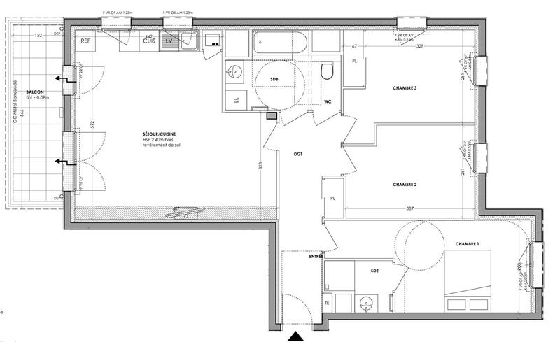 Appartement - 86 m² - 4 pièces