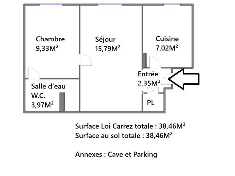 Appartement - 38 m² - 2 pièces