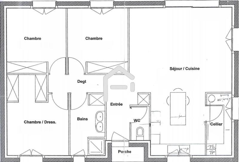 Maison - 90 m² - 4 pièces