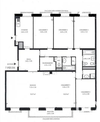 Appartement - 155 m² - 6 pièces