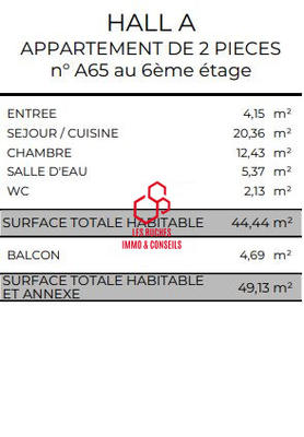 Appartement - 44 m² - 2 pièces