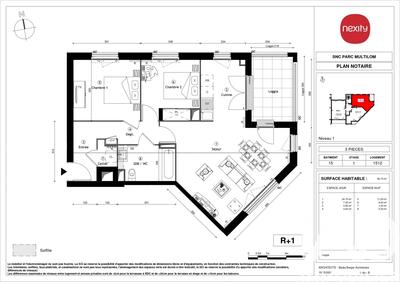 Appartement - 66 m² - 3 pièces