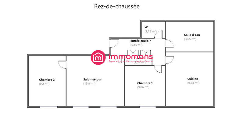 Appartement - 55 m² - 3 pièces