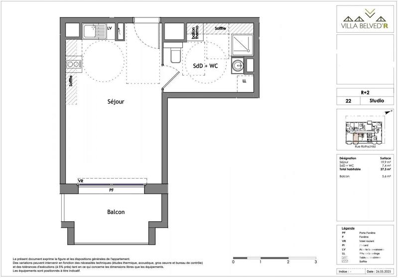 Appartement - 27 m² - 1 pièce
